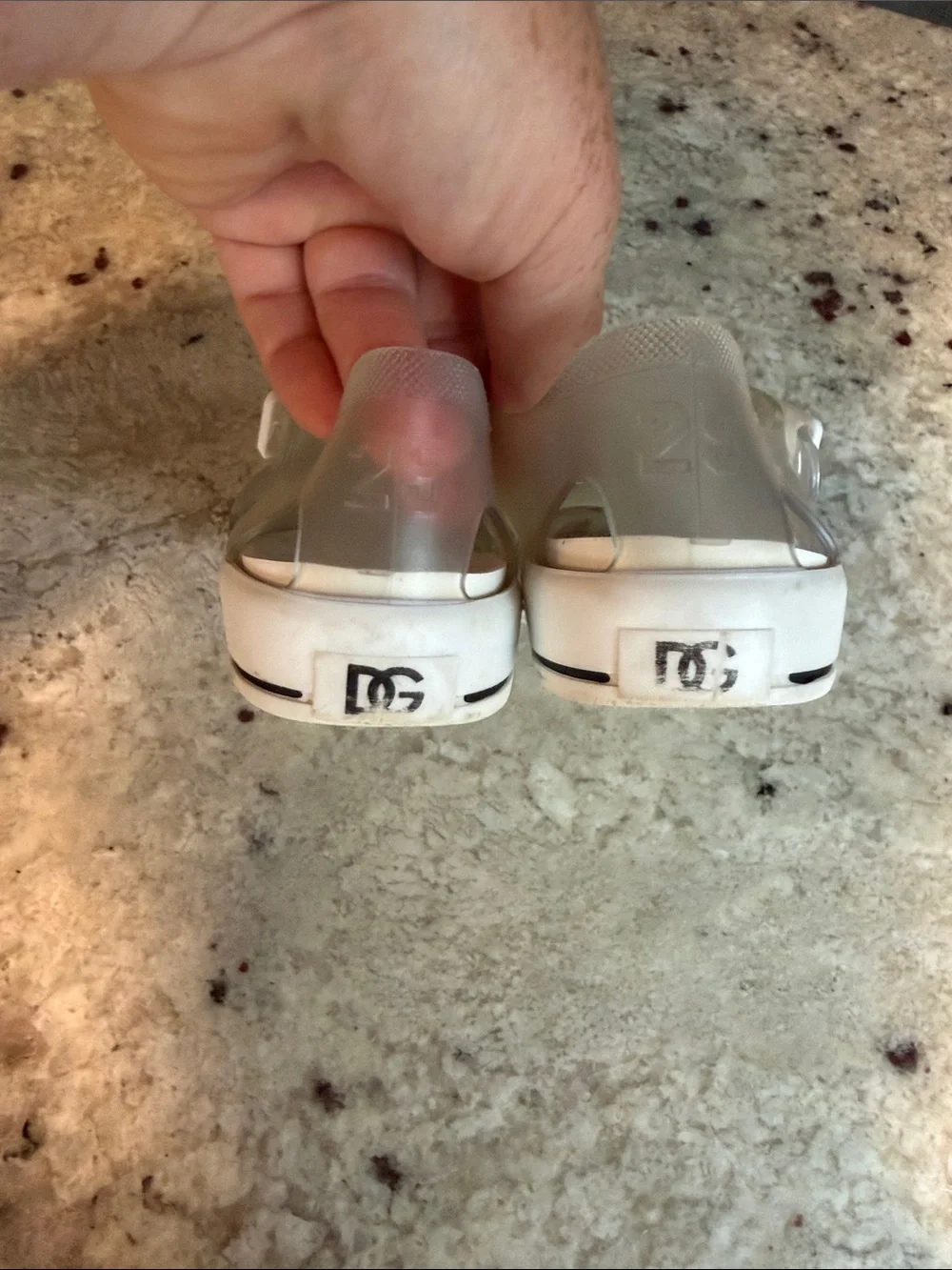 Dolce & Gabbana Kids Cream Jelly Logo Sandals